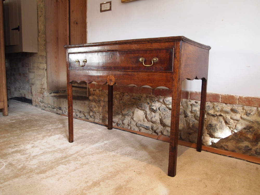 Table Lowboy Superb George III Oak Sheraton c1780 View XVIII