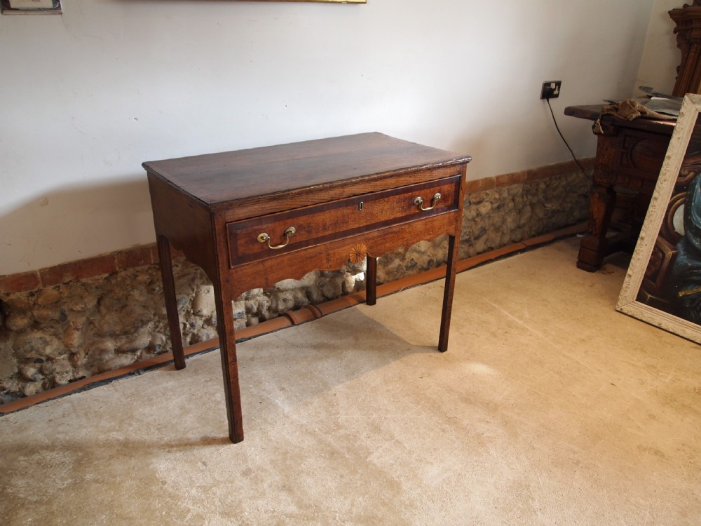 Table Lowboy Superb George III Oak Sheraton c1780 View XIX