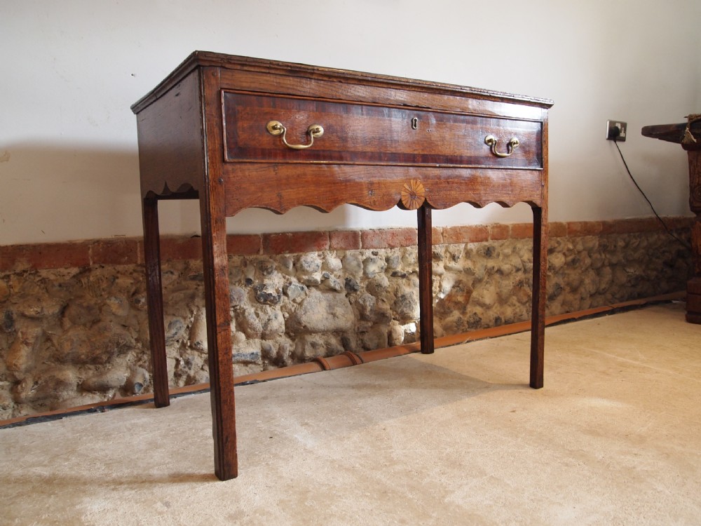 Table Lowboy Superb George III Oak Sheraton c1780 View XX