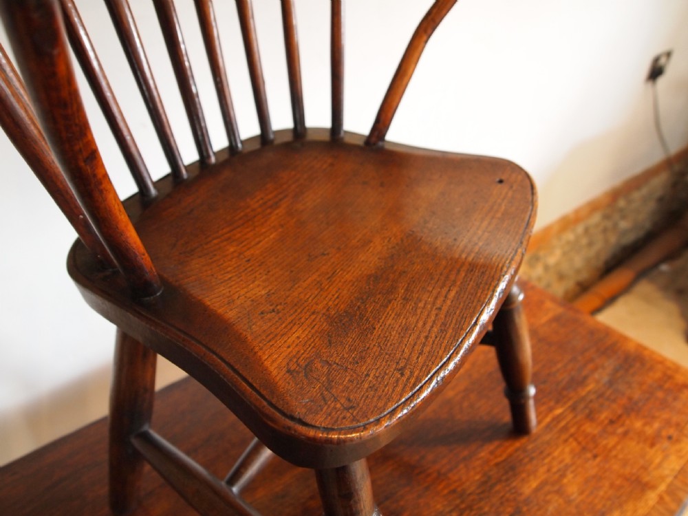 Chair very rare Early Victorian Child's stick back Windsor armchair c1840 View VIII