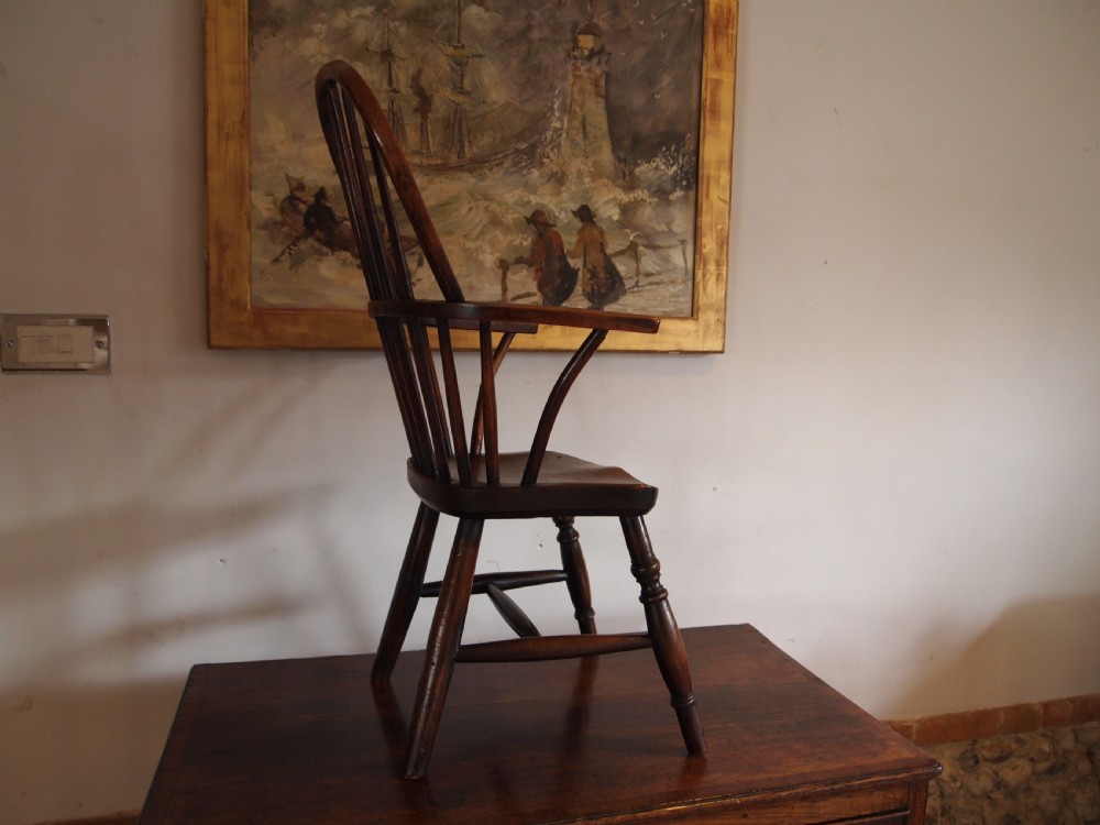 Chair very rare Early Victorian Child's stick back Windsor armchair c1840 View X