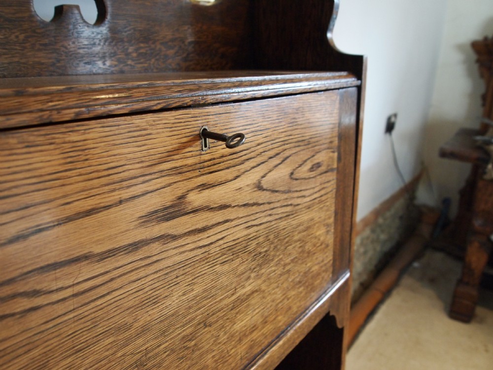 Bureau bookcase Arts and Crafts Oak c1900 View IV