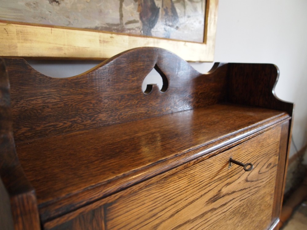Bureau bookcase Arts and Crafts Oak c1900 View X