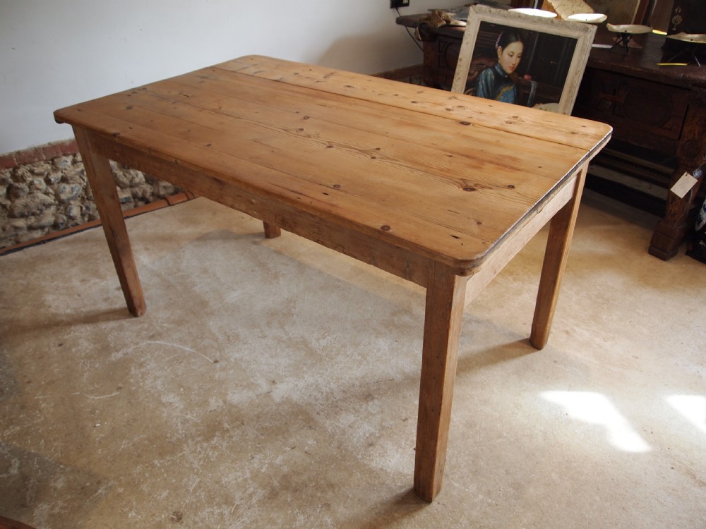 Table George IV Pine farmhouse refectory dining c1820 View VII