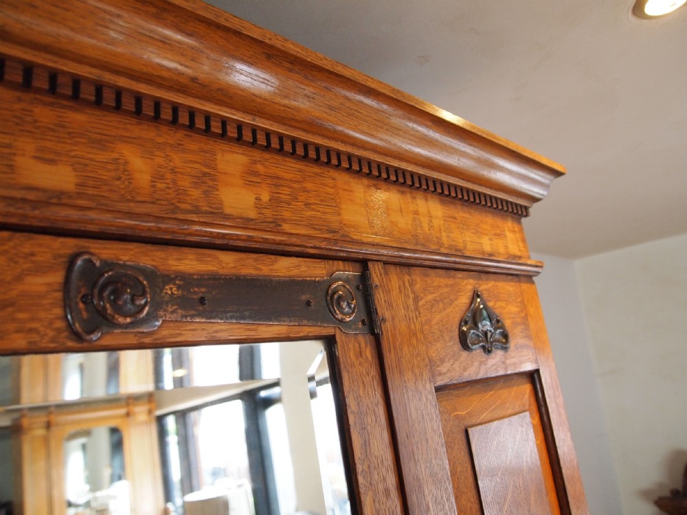 Wardrobe stunning Arts and Crafts Oak Liberty style c1900 View V
