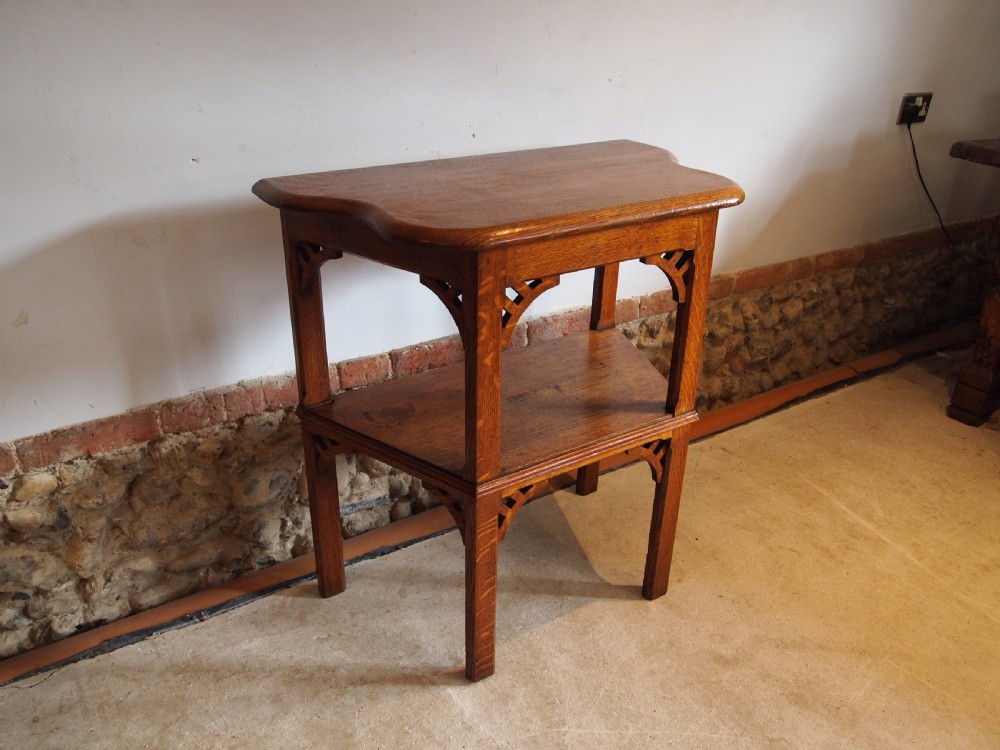 Table Hall Lamp console side Arts and Crafts Oak c1900