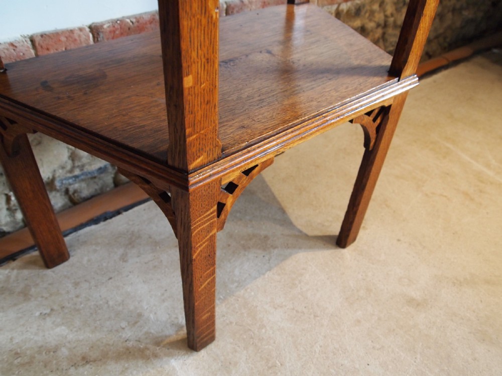 Table Hall Lamp console side Arts and Crafts Oak c1900 View VI