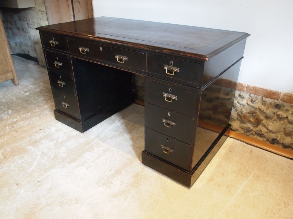 Desk Arts and Crafts Ebonised 3 part desk Mahogany Victorian c1880
