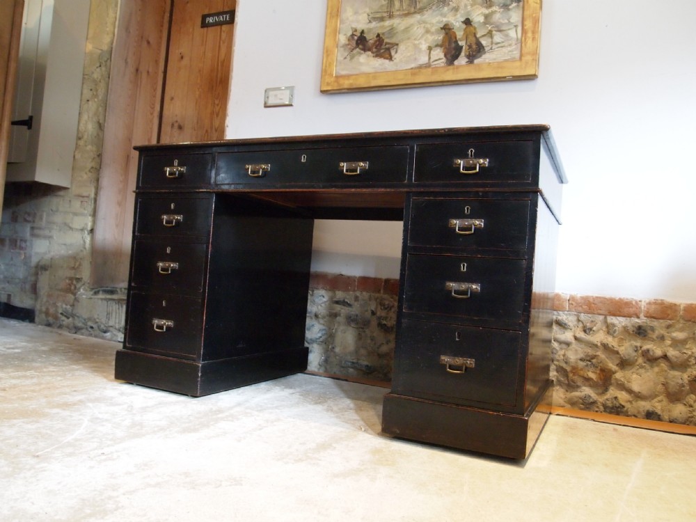 Desk Arts and Crafts Ebonised 3 part desk Mahogany Victorian c1880 View IV
