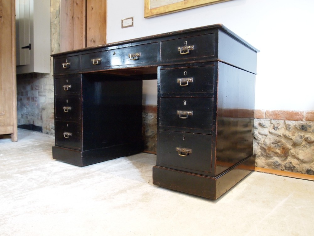 Desk Arts and Crafts Ebonised 3 part desk Mahogany Victorian c1880 View VI