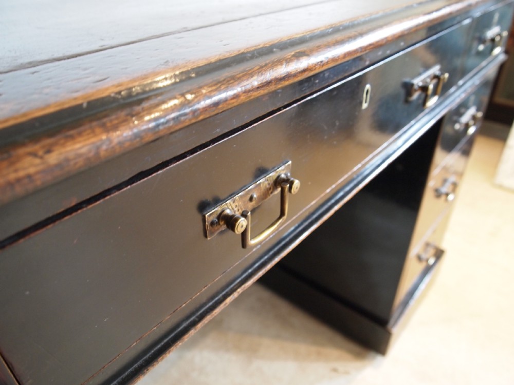 Desk Arts and Crafts Ebonised 3 part desk Mahogany Victorian c1880 View X