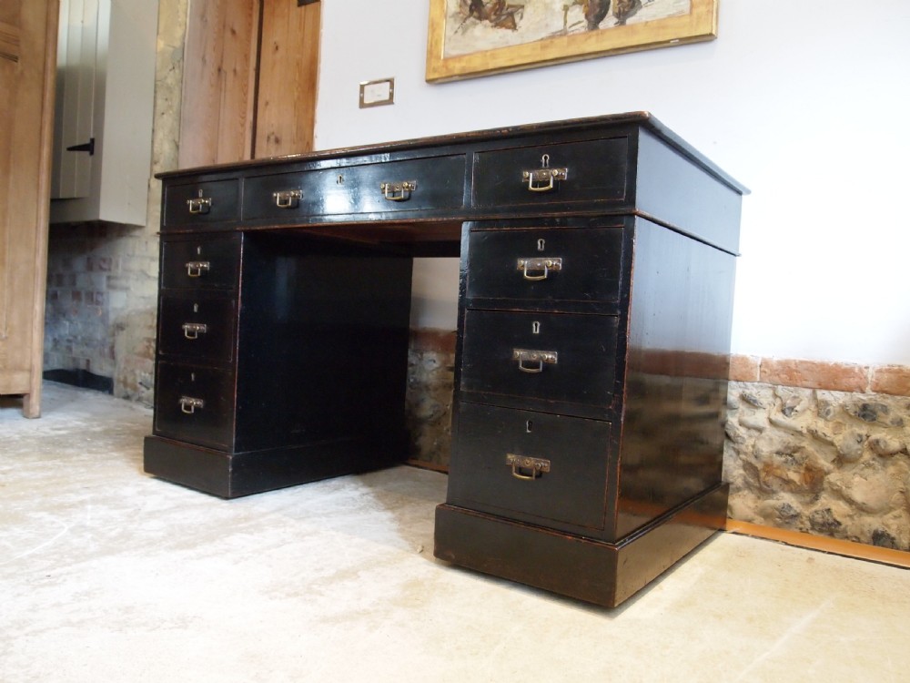 Desk Arts and Crafts Ebonised 3 part desk Mahogany Victorian c1880 View XI