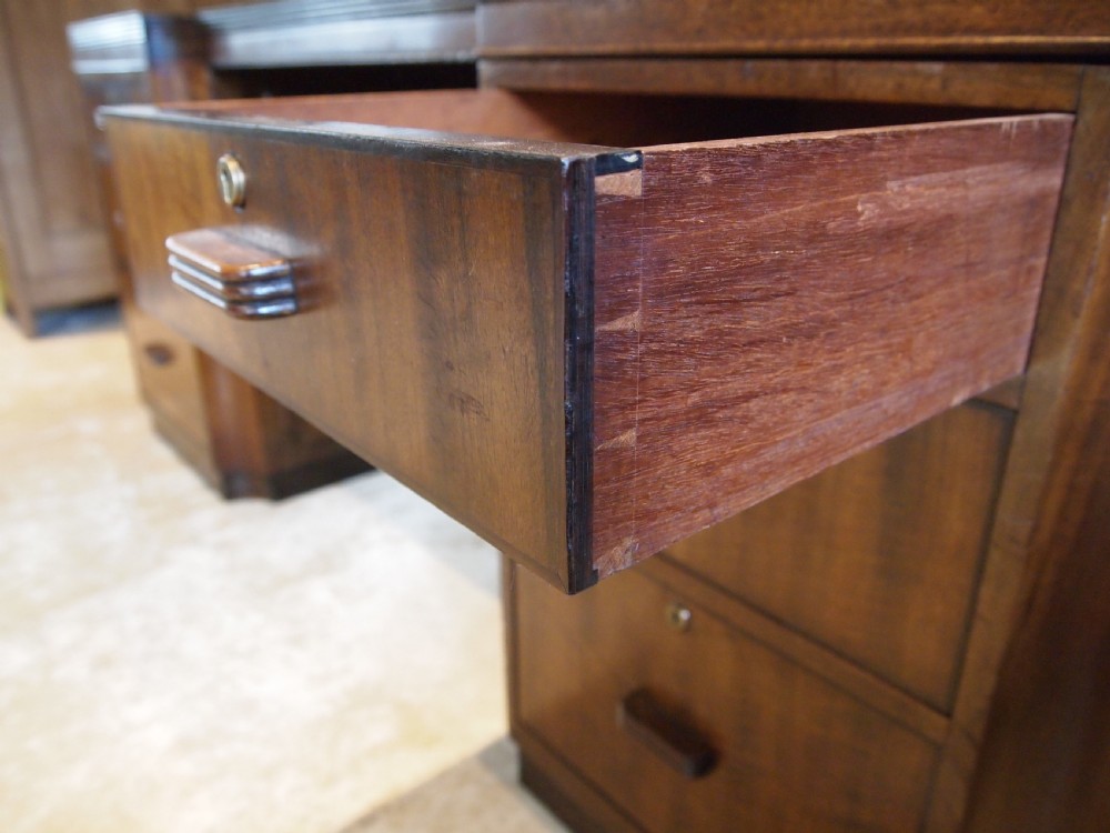Desk Stunning Art Deco Mahogany Partners desk c1925 View XIII