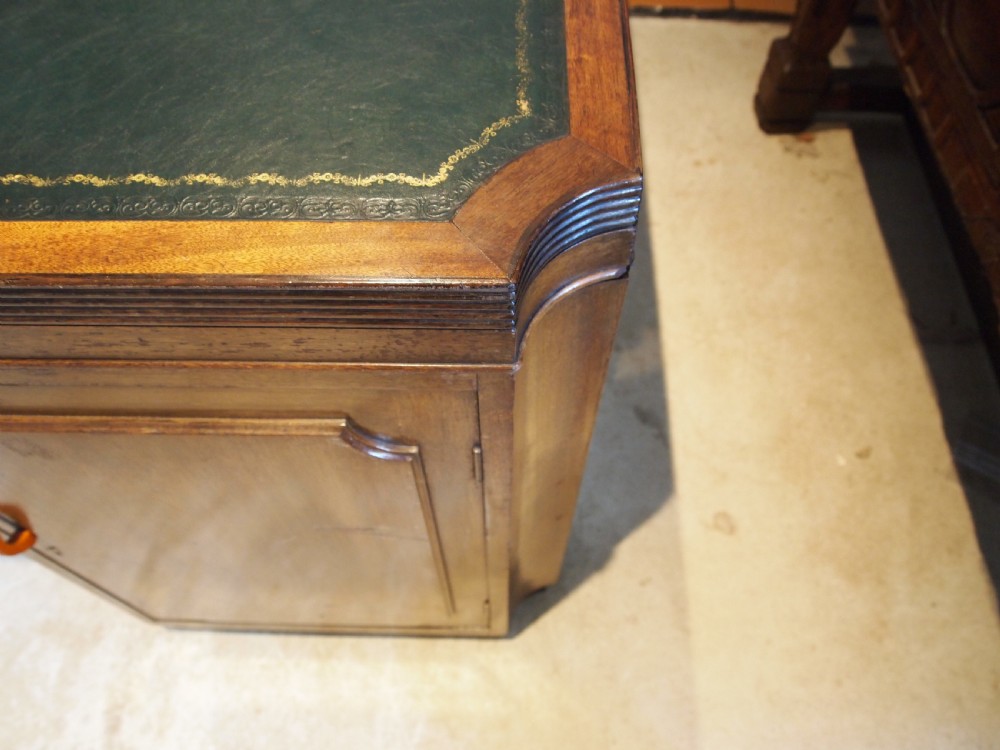 Desk Stunning Art Deco Mahogany Partners desk c1925 View XV