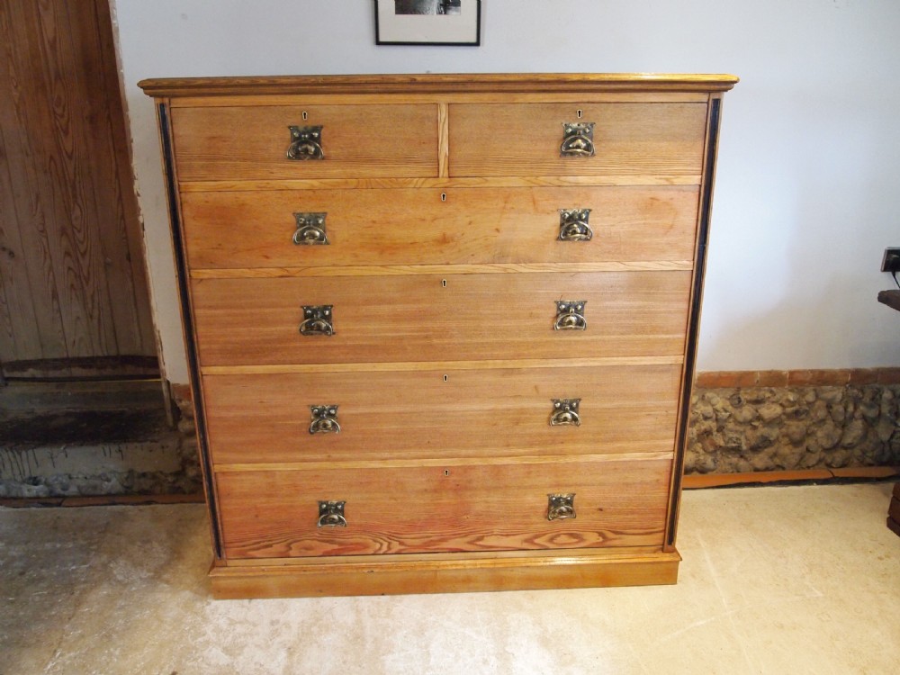 Chest of drawers stunning Arts and Crafts Ash James Parkinson Liverpool c1890 View IV