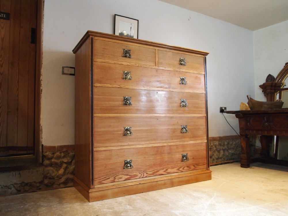 Chest of drawers stunning Arts and Crafts Ash James Parkinson Liverpool c1890 View VI