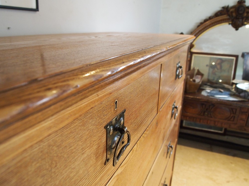 Chest of drawers stunning Arts and Crafts Ash James Parkinson Liverpool c1890 View VII