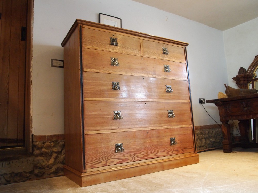 Chest of drawers stunning Arts and Crafts Ash James Parkinson Liverpool c1890 View IX