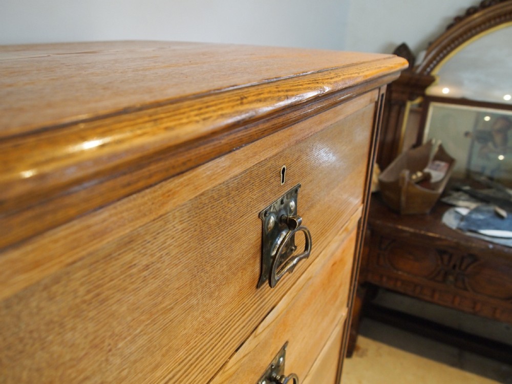 Chest of drawers stunning Arts and Crafts Ash James Parkinson Liverpool c1890 View XI
