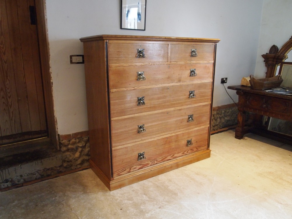 Chest of drawers stunning Arts and Crafts Ash James Parkinson Liverpool c1890 View XIV