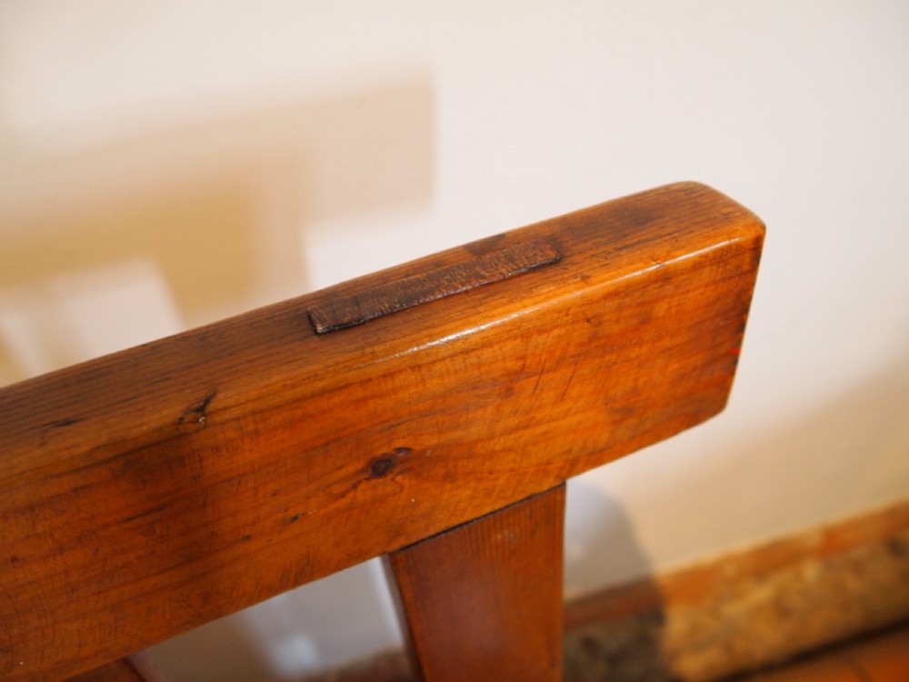 Settle bench pew seat rare George III Pine box settle c1790 View VIII