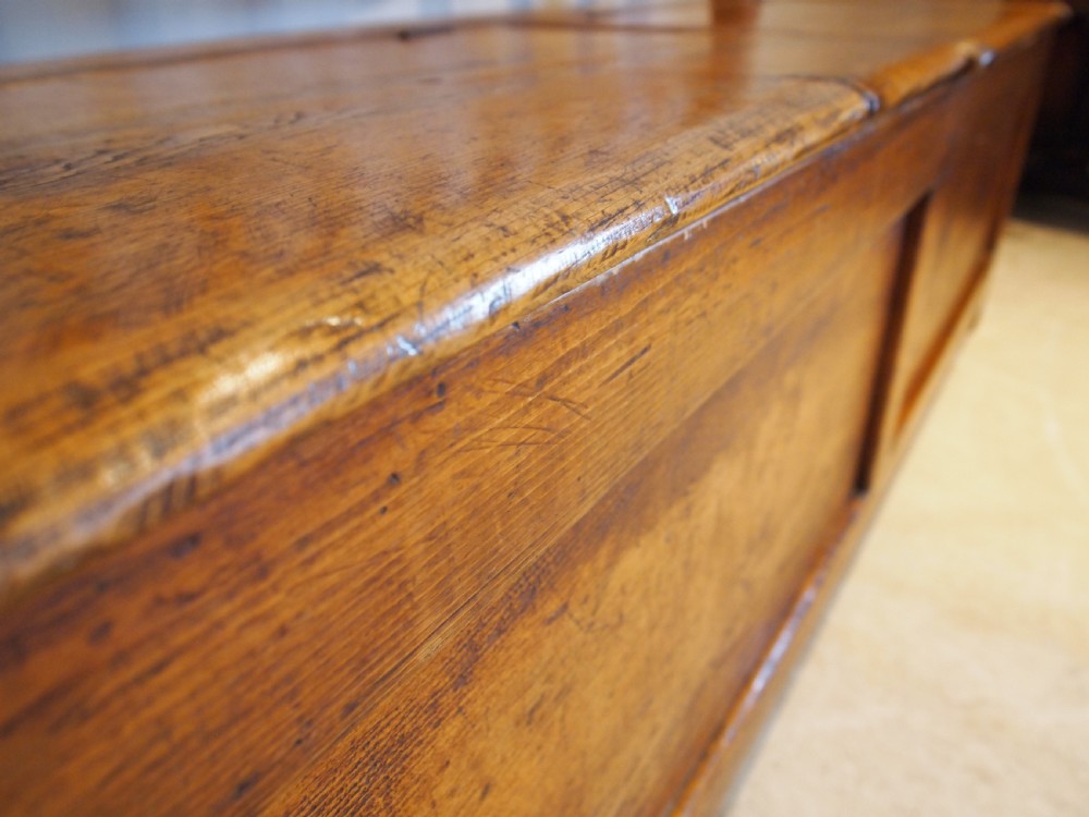 Settle bench pew seat rare George III Pine box settle c1790 View XIII
