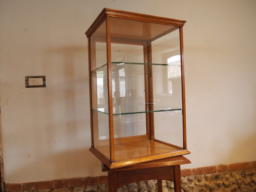 Display cabinet shop counter top Victorian Oak c1890 View IV
