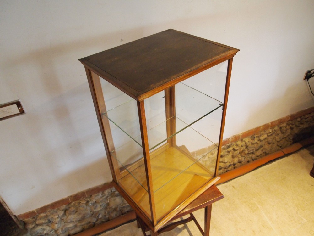 Display cabinet shop counter top Victorian Oak c1890 View IX