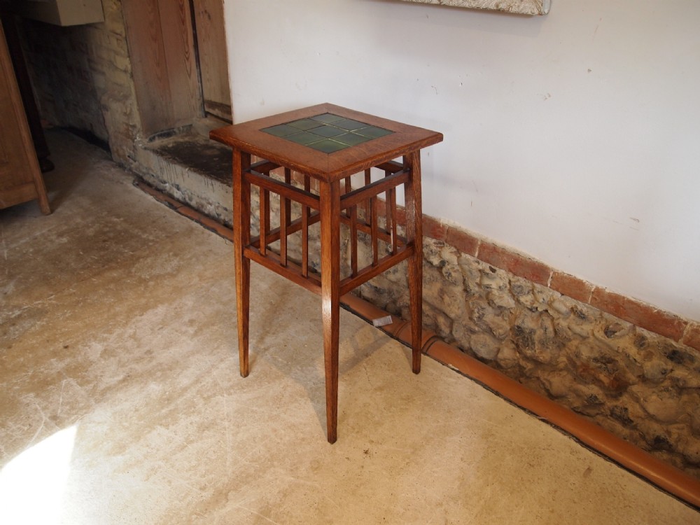 Table Arts and Crafts Oak Liberty style side lamp hall c1900