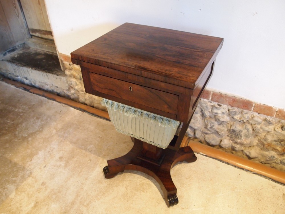 Table work sewing lamp hall side Regency Rosewood c1830