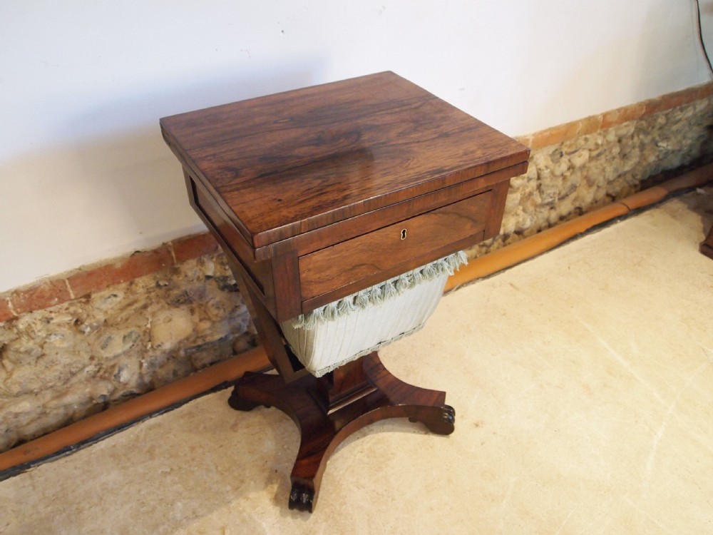 Table work sewing lamp hall side Regency Rosewood c1830 View V
