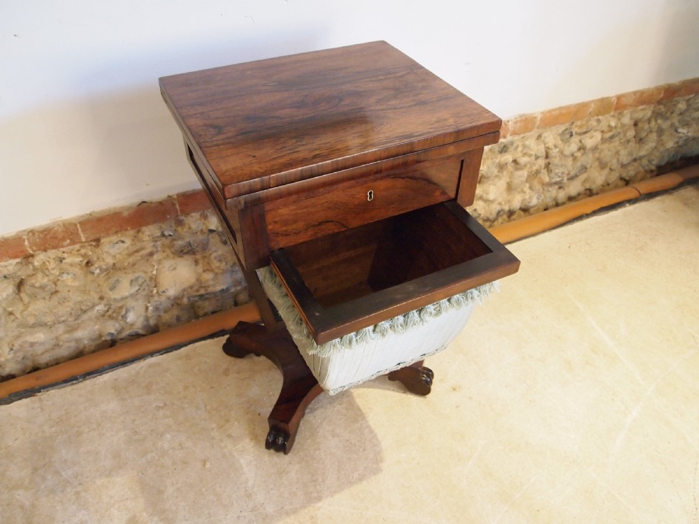 Table work sewing lamp hall side Regency Rosewood c1830 View VIII