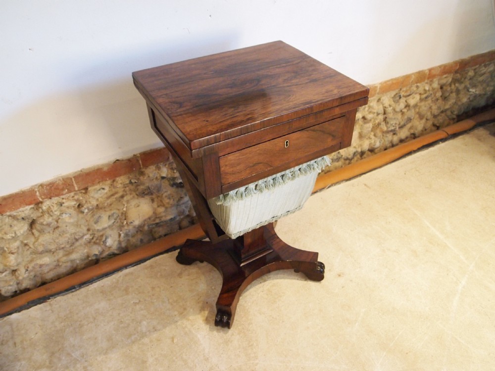 Table work sewing lamp hall side Regency Rosewood c1830 View X