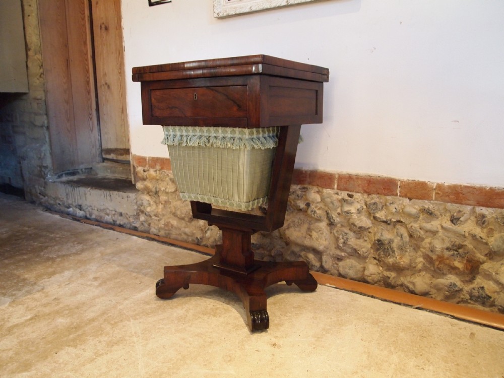 Table work sewing lamp hall side Regency Rosewood c1830 View XI