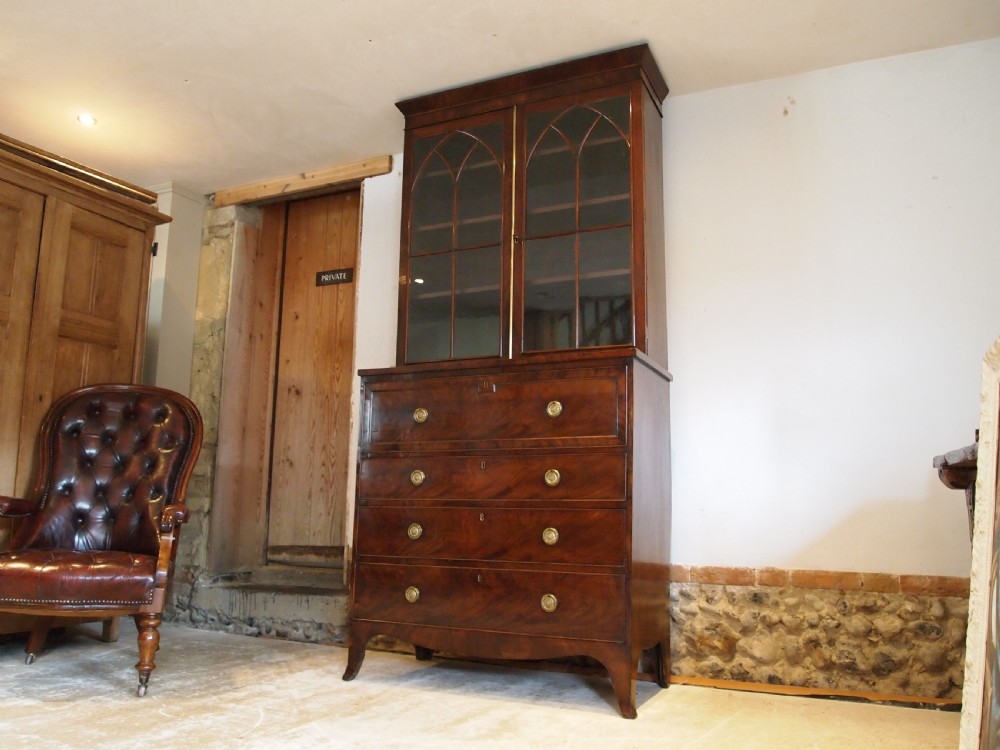 Bookcase secretaire Outstanding George III Mahogany Holkham Hall c1810