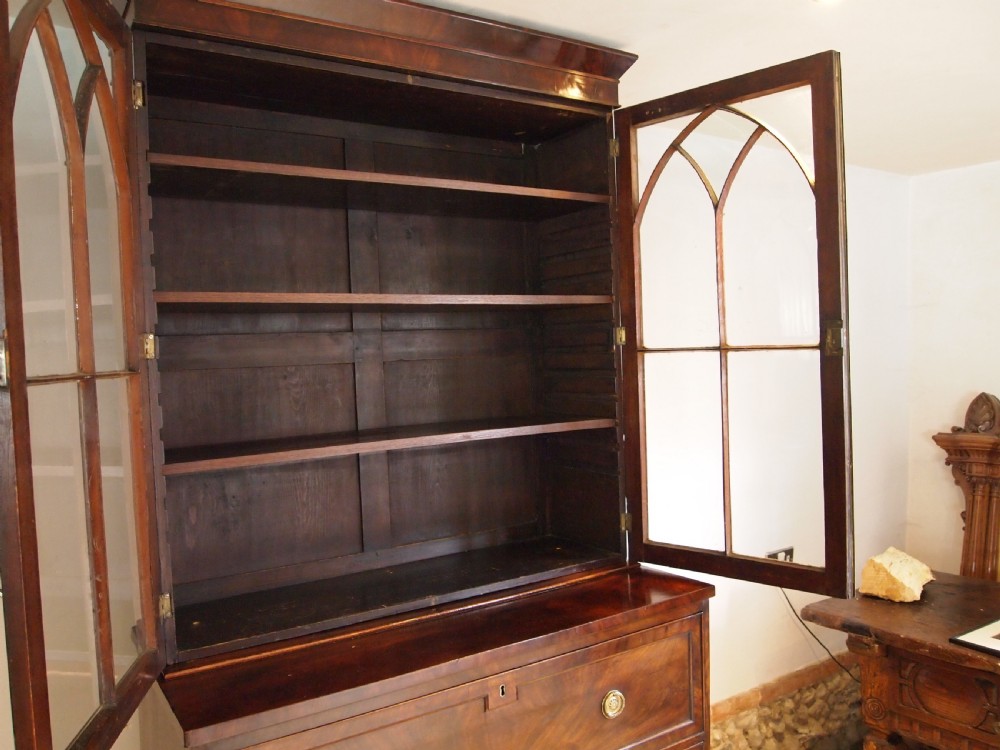 Bookcase secretaire Outstanding George III Mahogany Holkham Hall c1810 View VII