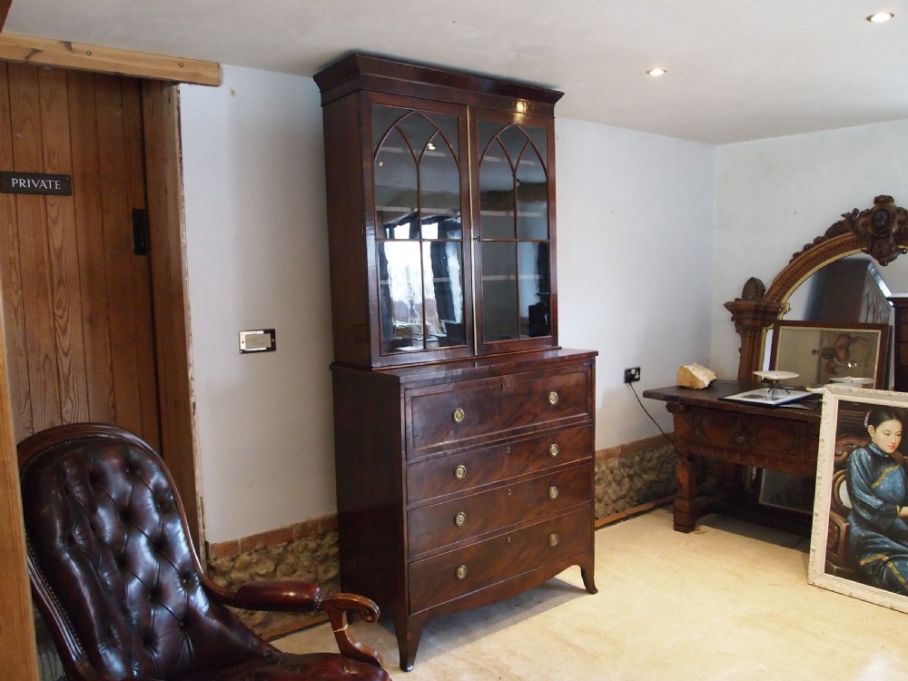 Bookcase secretaire Outstanding George III Mahogany Holkham Hall c1810 View X