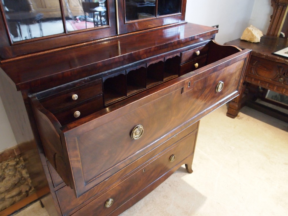 Bookcase secretaire Outstanding George III Mahogany Holkham Hall c1810 View XVI