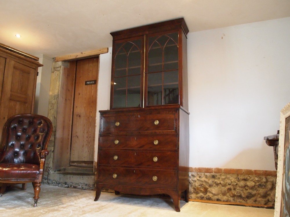 Bookcase secretaire Outstanding George III Mahogany Holkham Hall c1810 View XXI