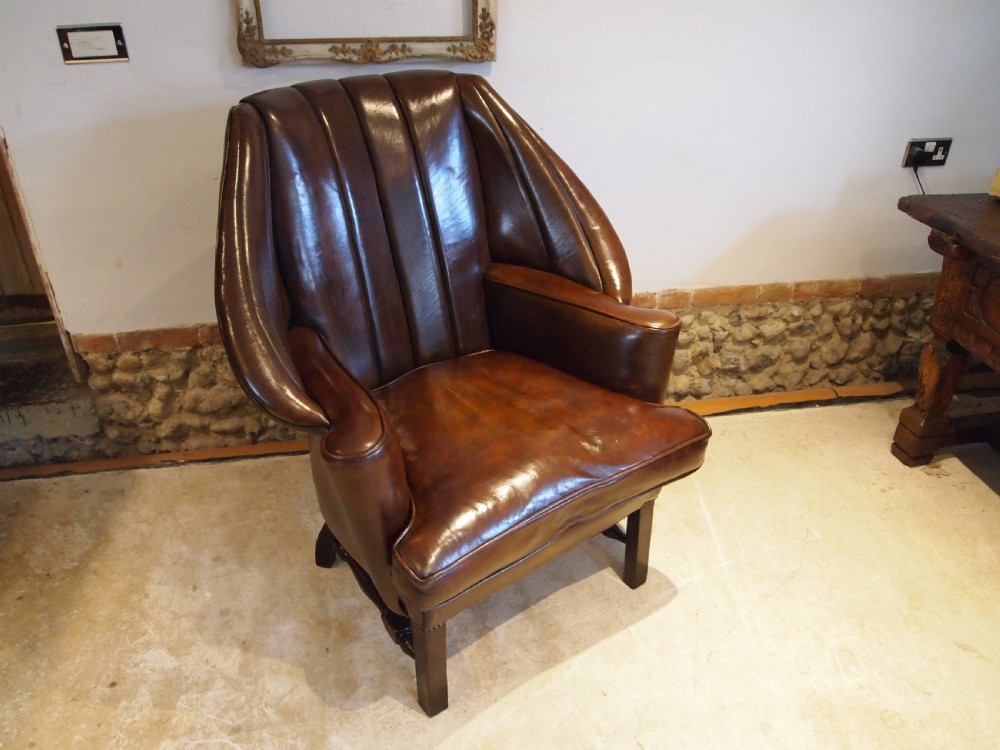 Chair stunning Edwardian Leather armchair c1910