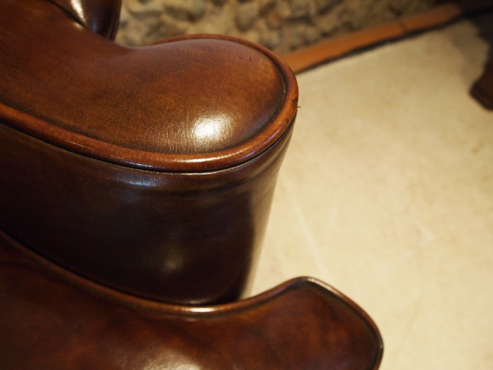 Chair stunning Edwardian Leather armchair c1910 View V