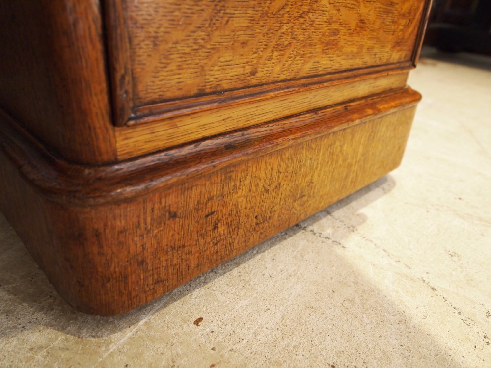 Desk superb Victorian Oak twin pedestal three part desk c1880 View XI