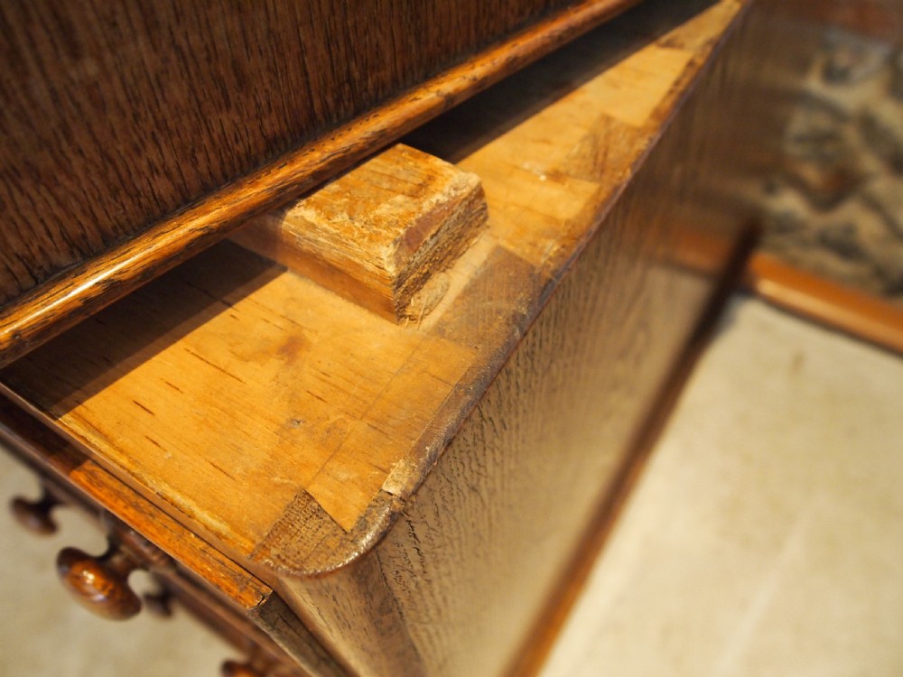 Desk superb Victorian Oak twin pedestal three part desk c1880 View XII