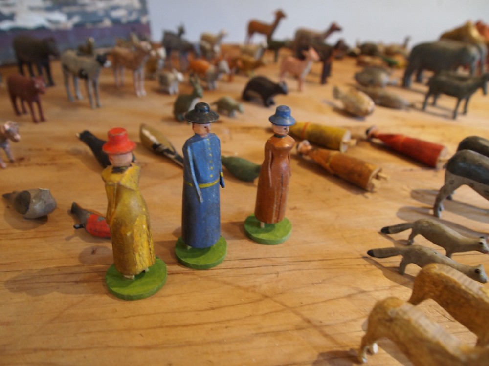 Noah's Ark rare Victorian period folk art 270 animals c1880 View VIII