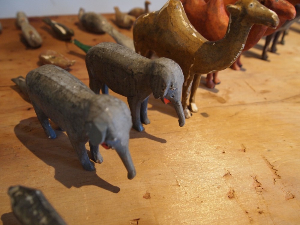Noah's Ark rare Victorian period folk art 270 animals c1880 View XV