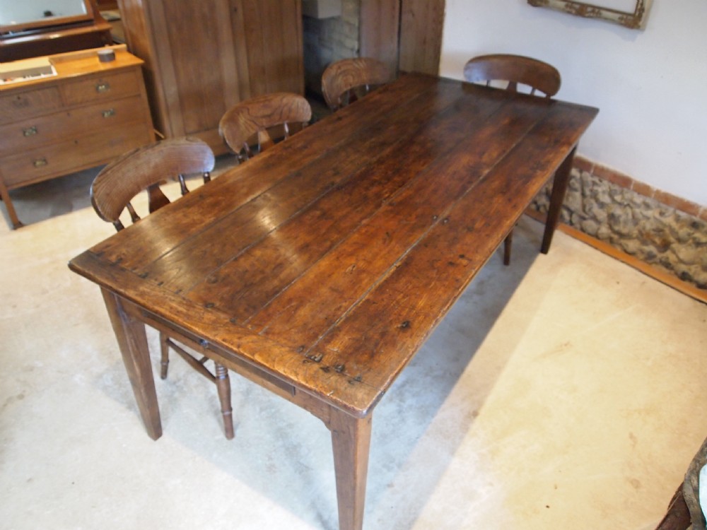Table Rare Outstanding George III Ash refectory farmhouse dining c1790 View IV