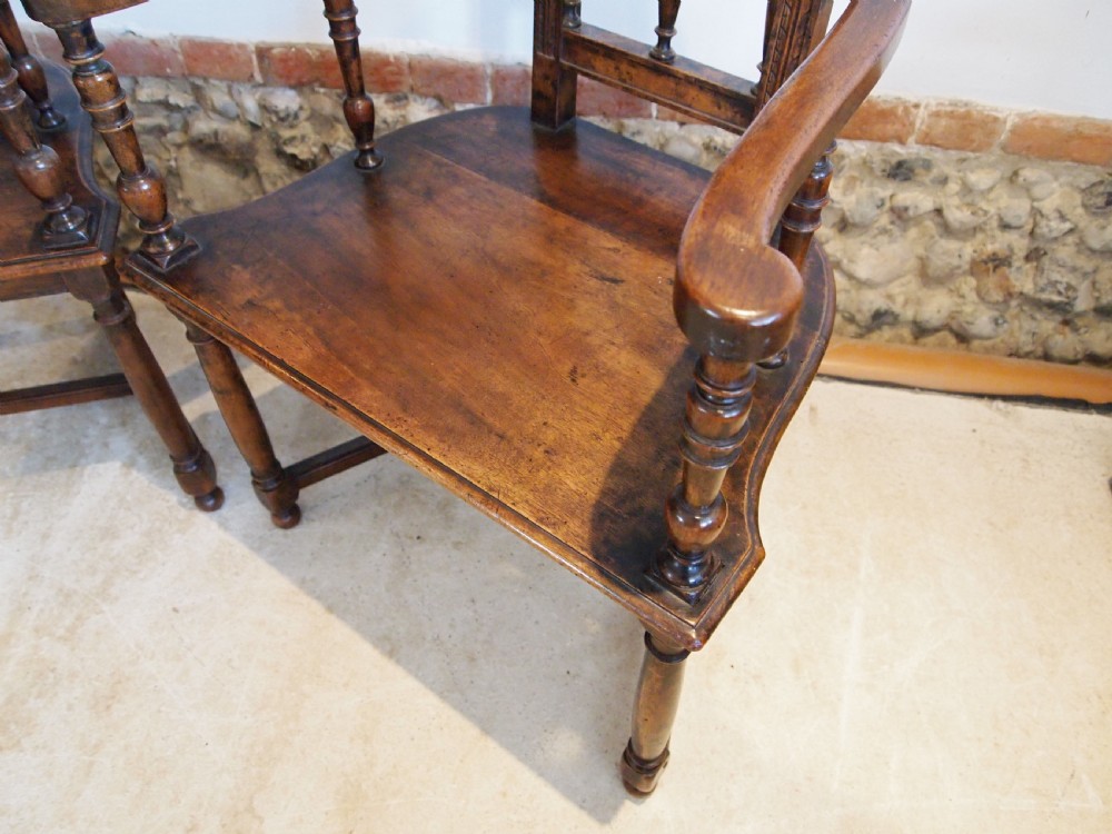 Chairs a rare pair of 19th c French Walnut Caquetoire chairs c1880 View VIII
