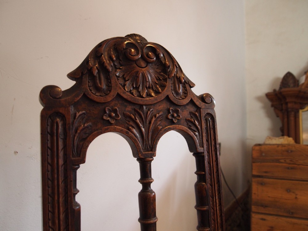 Chairs a rare pair of 19th c French Walnut Caquetoire chairs c1880 View XI