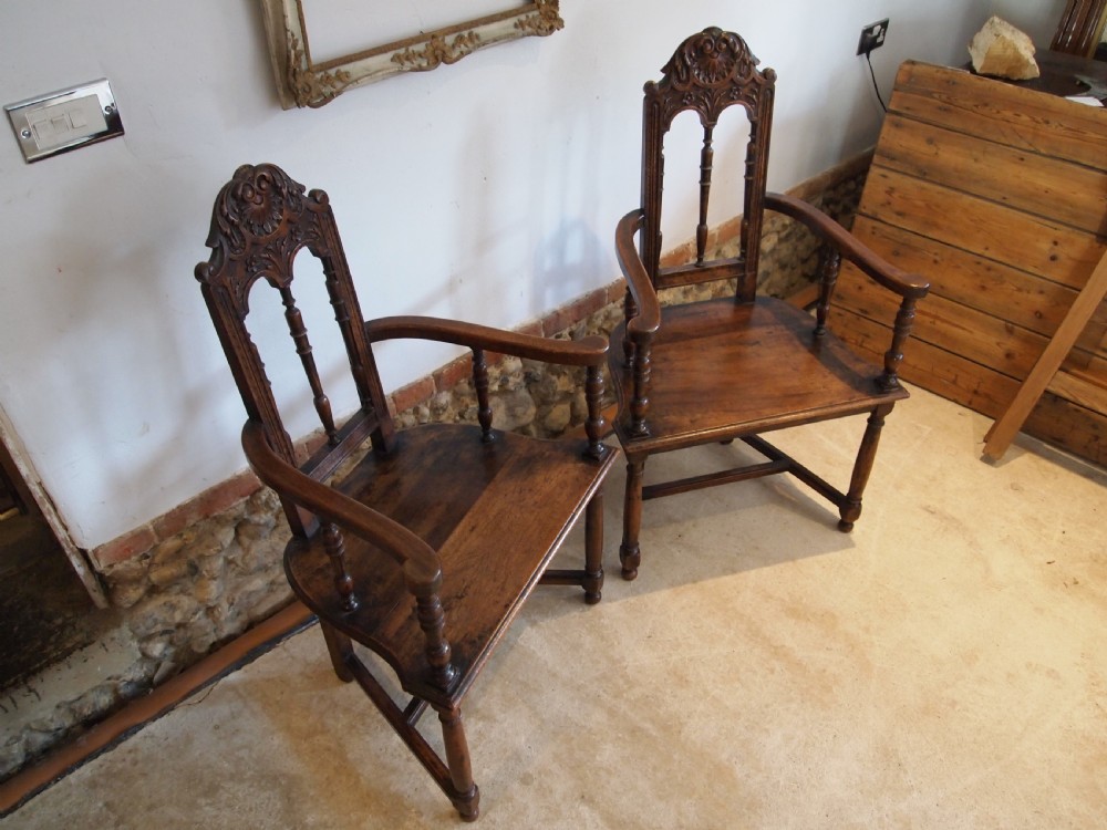 Chairs a rare pair of 19th c French Walnut Caquetoire chairs c1880 View XIV