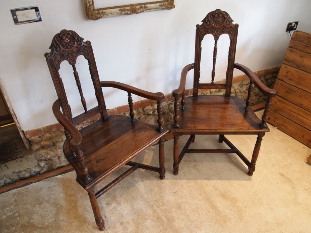 Chairs a rare pair of 19th c French Walnut Caquetoire chairs c1880 View XV